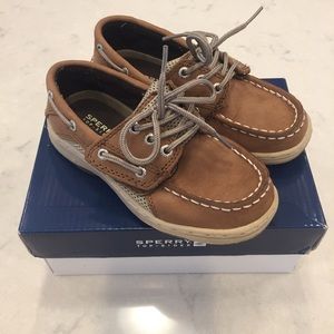 Boys Toddler sz 10 Sperry Billfish Dark Tan Shoe.